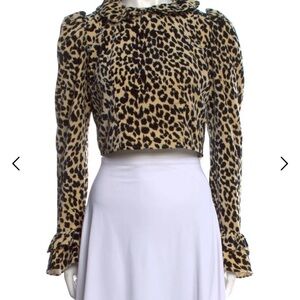 Batsheva Leopard Print Long-Sleeve top